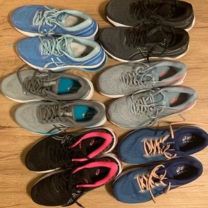 6 pair of ASICS sneakers